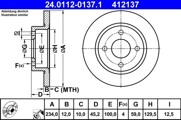 Brake Disc ATE 24.0112-0137.1