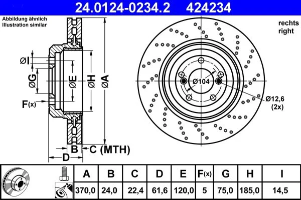 Zavorni disk ATE 24.0124-0234.2
