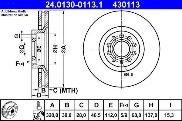 Zavorni disk ATE 24.0130-0113.1