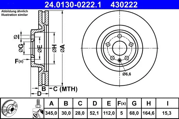 Zavorni disk ATE 24.0130-0222.1