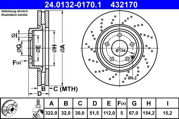 Zavorni disk ATE 24.0132-0170.1