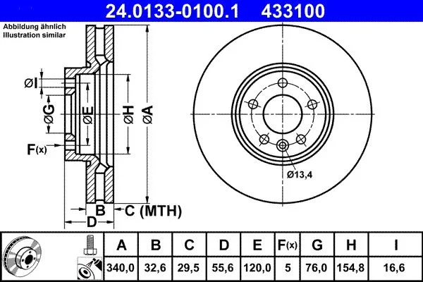 Zavorni disk ATE 24.0133-0100.1