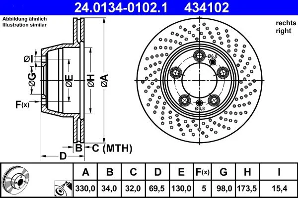 Zavorni disk ATE 24.0134-0102.1