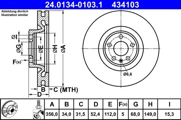 Zavorni disk ATE 24.0134-0103.1