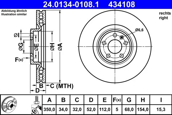 Zavorni disk ATE 24.0134-0108.1