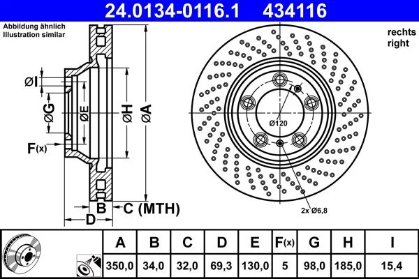 Zavorni disk ATE 24.0134-0116.1