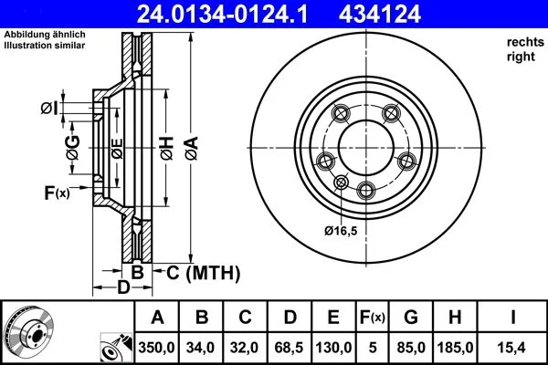 Zavorni disk ATE 24.0134-0124.1