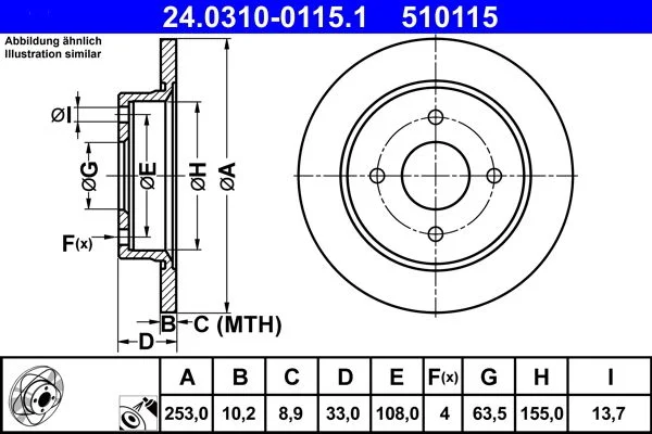 Zavorni disk ATE 24.0310-0115.1