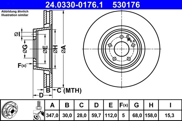 Brake Disc ATE 24.0330-0176.1