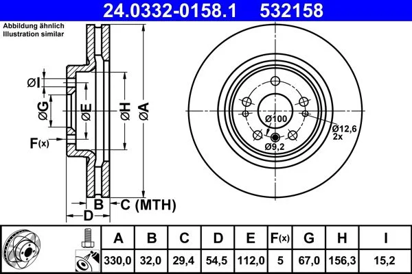 Zavorni disk ATE 24.0332-0158.1