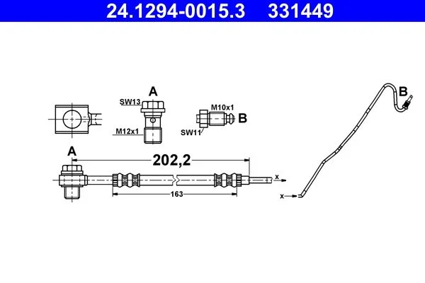 Brake Hose ATE 24.1294-0015.3