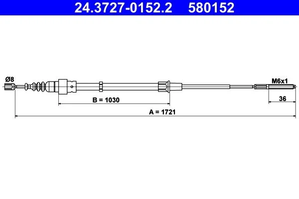 Cable Pull, parking brake ATE 24.3727-0152.2