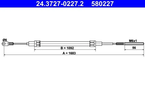 Cable Pull, parking brake ATE 24.3727-0227.2
