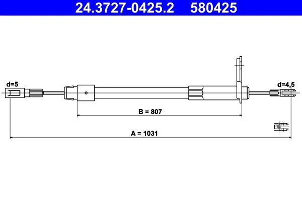 Cable Pull, parking brake ATE 24.3727-0425.2