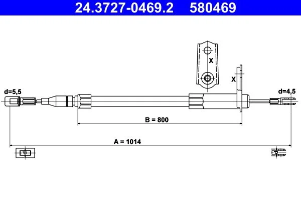 Cable Pull, parking brake ATE 24.3727-0469.2
