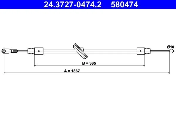 Poteg kabla, parkirna zavora ATE 24.3727-0474.2