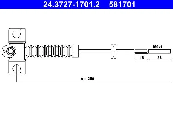 Cable Pull, parking brake ATE 24.3727-1701.2