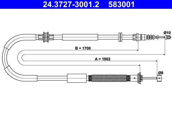 Cable Pull, parking brake ATE 24.3727-3001.2