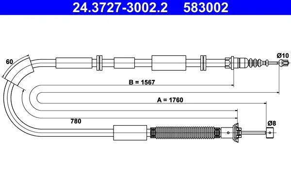 Poteg kabla, parkirna zavora ATE 24.3727-3002.2