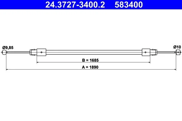 Poteg kabla, parkirna zavora ATE 24.3727-3400.2