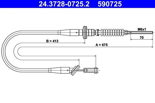 Cable Pull, clutch control ATE 24.3728-0725.2