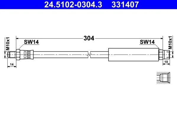 Brake Hose ATE 24.5102-0304.3