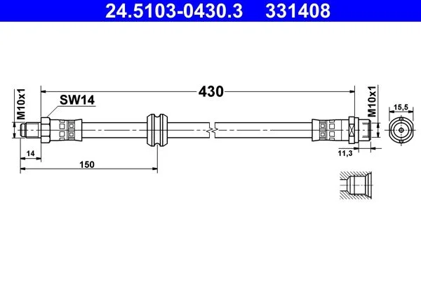 Brake Hose ATE 24.5103-0430.3
