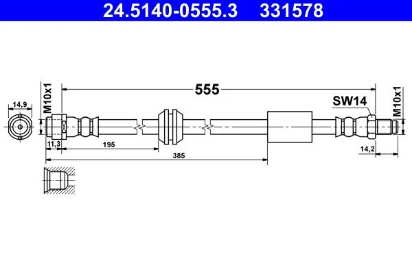 Brake Hose ATE 24.5140-0555.3