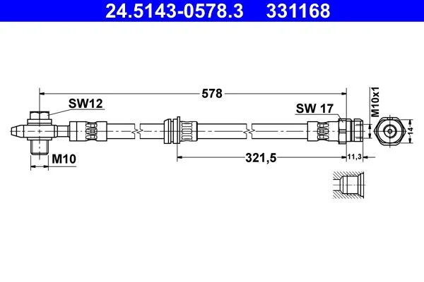 Brake Hose ATE 24.5143-0578.3