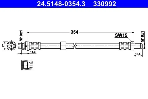 Brake Hose ATE 24.5148-0354.3