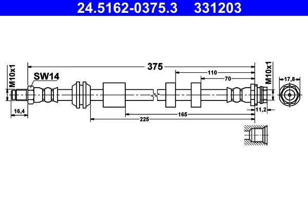 Brake Hose ATE 24.5162-0375.3