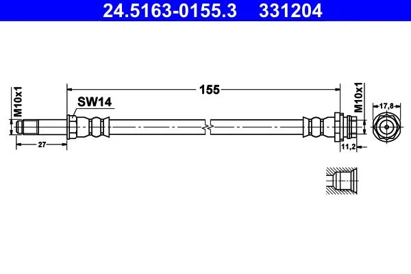 Brake Hose ATE 24.5163-0155.3