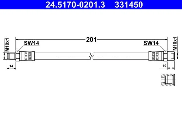 Brake Hose ATE 24.5170-0201.3