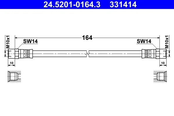 Brake Hose ATE 24.5201-0164.3
