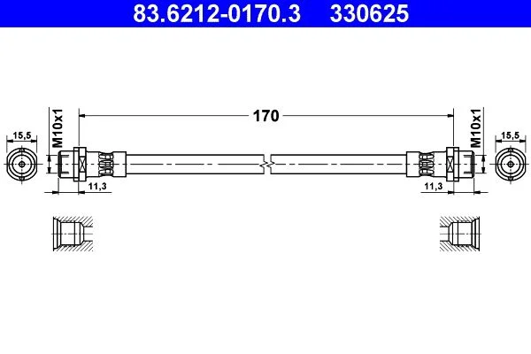 Brake Hose ATE 83.6212-0170.3