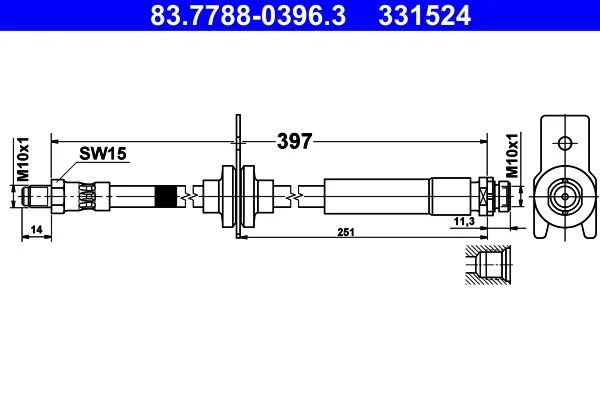 Brake Hose ATE 83.7788-0396.3