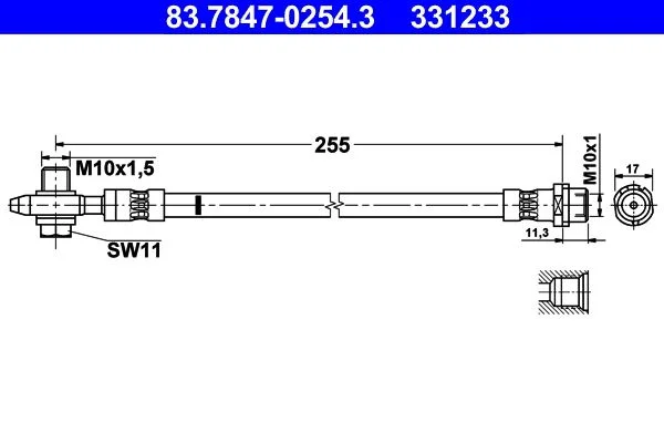 Brake Hose ATE 83.7847-0254.3