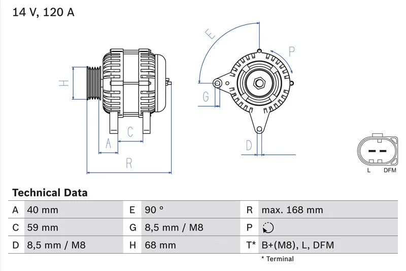 Alternator BOSCH 0 986 041 140