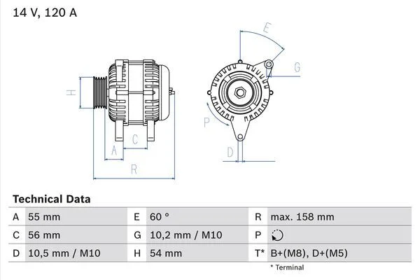 Alternator BOSCH 0 986 044 410