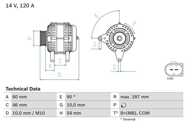 Alternator BOSCH 0 986 080 350