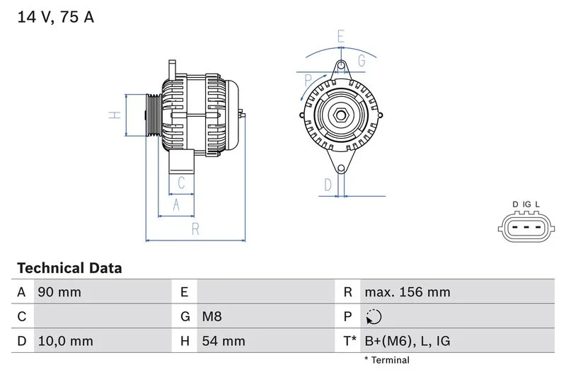 Alternator BOSCH 0 986 081 950