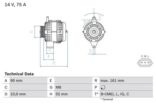 Alternator BOSCH 0 986 082 900