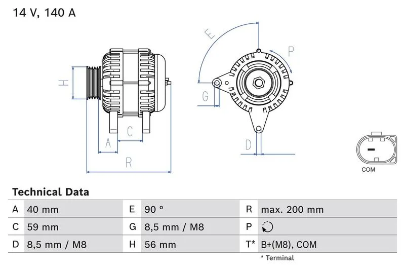 Alternator BOSCH 0 986 085 040