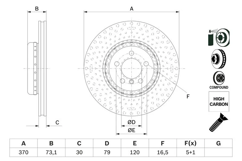Zavorni disk BOSCH 0 986 479 E21