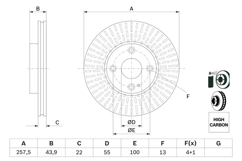 Brake Disc BOSCH 0 986 479 E56