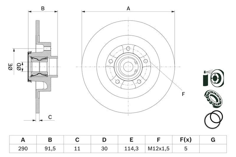 Zavorni disk BOSCH 0 986 479 F42