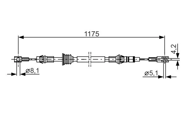 Cable Pull, parking brake BOSCH 1 987 482 012