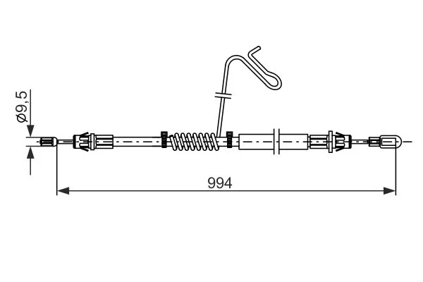 Cable Pull, parking brake BOSCH 1 987 482 882