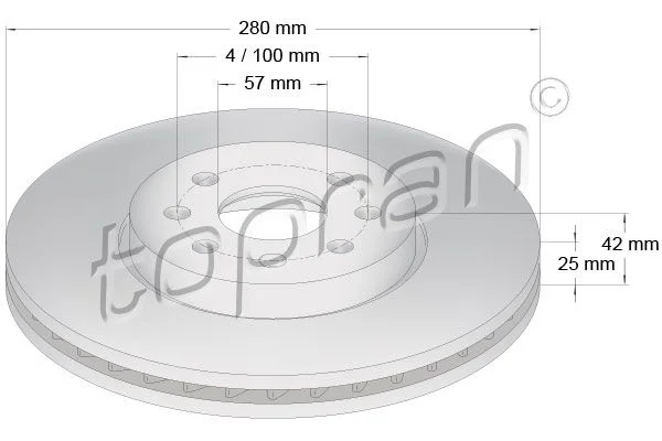 Brake Disc TOPRAN 206 858
