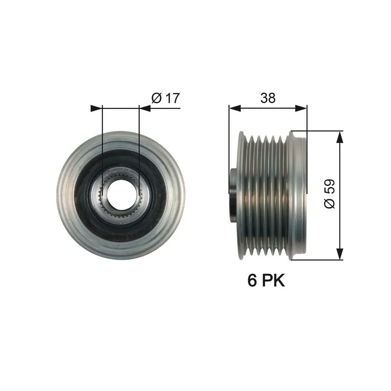 Alternator Freewheel Clutch GATES OAP7168